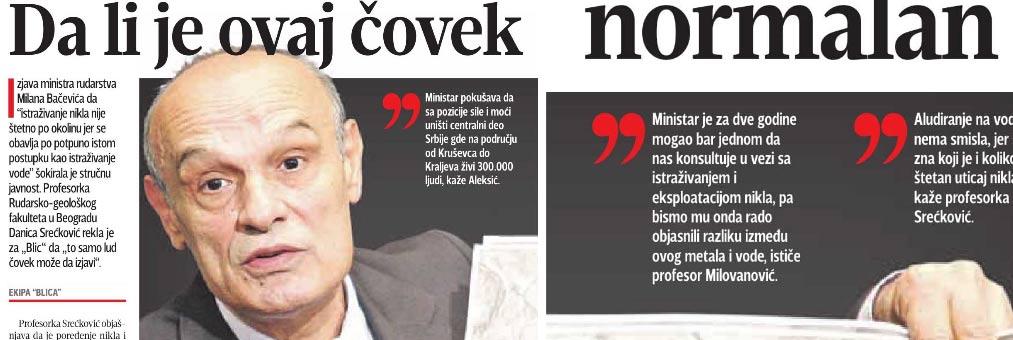 Bačević: Blic me je oblatio i obmanuo javnost